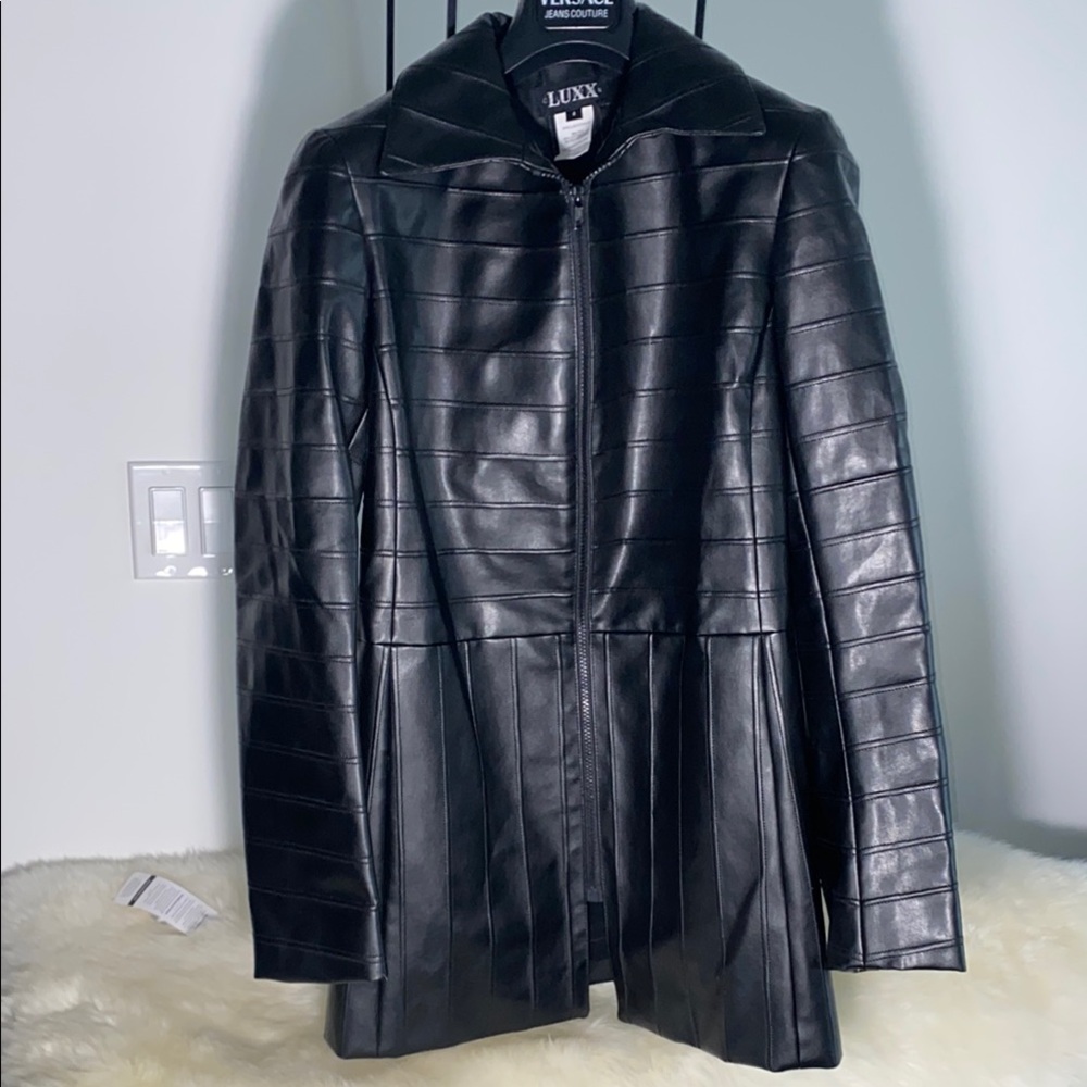 Lux Black Leather Jacket with Structured Silhouette
